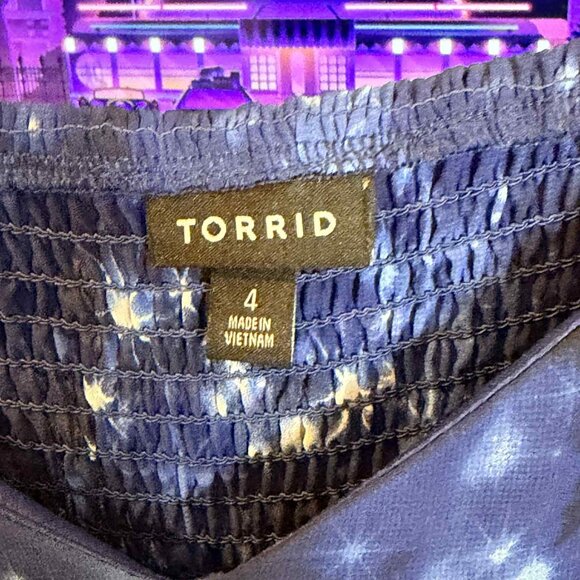 Torrid Size 4 Ladder Trimmed Maxi Dress - Chiffon Galaxy Blue - Picture 3 of 11